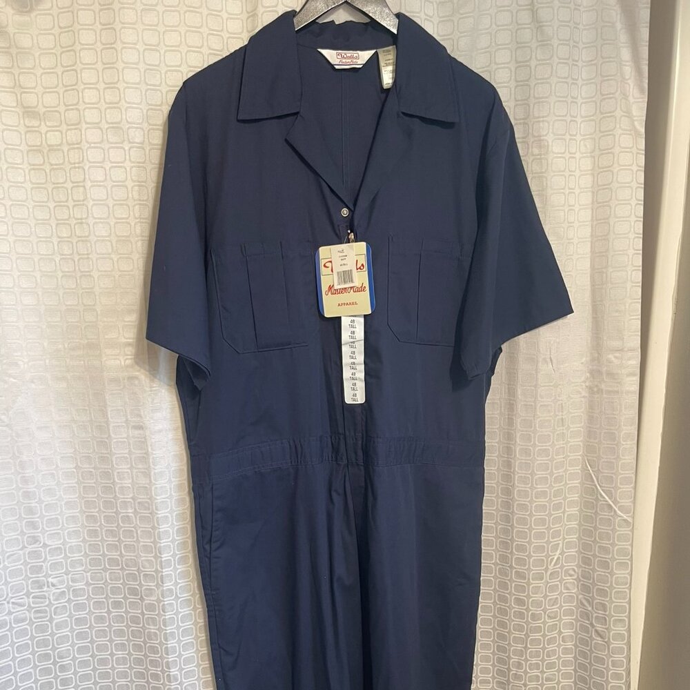 Walls Master Made Navy Blue Short-Sleeved Coveralls Size 48 Tall